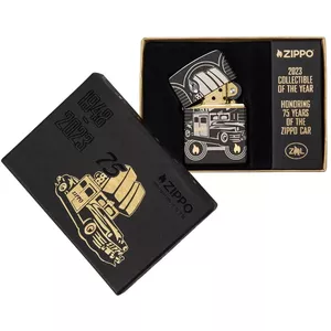 Zippo lighter Zippo 48693 Armor Design Collectible of the Year – windproof metal petrol lighter, refillable, single-flame