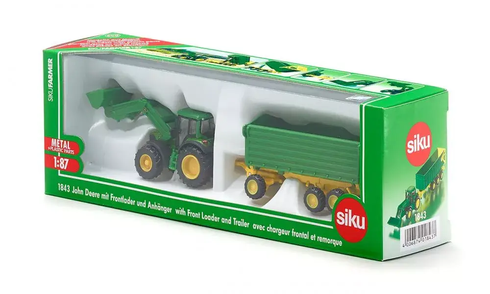 Rotaļu traktors Siku John Deere ar iekrāvēju un piekabi Photo 2