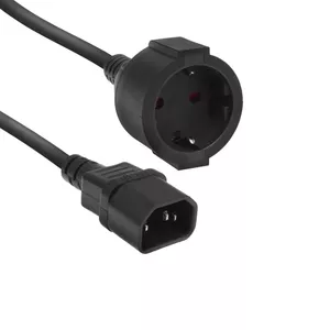 Power cord ACT C14 CEE 7/3 black 0.2 m 250 V 5 A