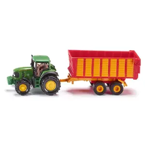 Игрушечный трактор Siku John Deere с силосным прицепом, масштабная модель Siku (S-1650)