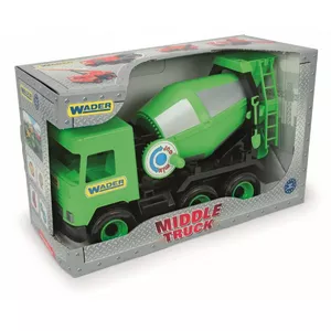 Игрушечный бетономешалка Wader Middle Truck 32104 с вращающимся бочком и прочной пластиковой конструкцией