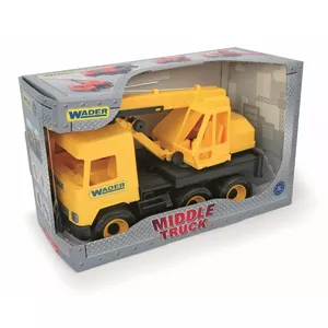 Игрушечный грузовик-kran Wader Middle Truck Crane 32122, 38 см, жёлтый