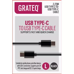 USB кабель GRATEQ 85062QC USB 2.0 2.25 м USB C черный