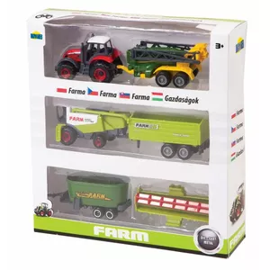 Agricultural machinery set in a box, Dromader 02476 – toy farm vehicles and implements
