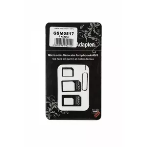SIM card adapter 3-in-1 M-LIFE ADAPTER NANO SIM 3W1 BLACK for nano, micro and standard SIM