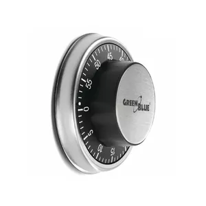 Mechanical kitchen timer GreenBlue GB152 — 60 min, magnetic, silver, Ø 9.5 cm