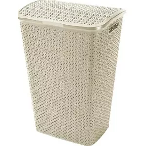 Laundry box Curver My Style 55L 43x33x60 cm cream - laundry bin with lid
