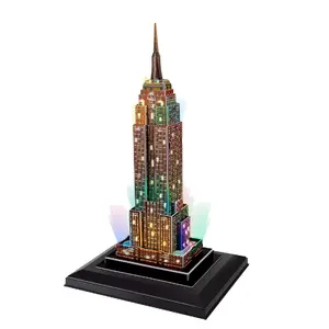 CubicFun Empire State Building 3D Puzzle with LED Lighting, 38 Pieces