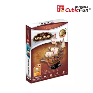 3D-пазл cubicfun Santa Maria T4008H — картонный набор для сборки модели исторического корабля