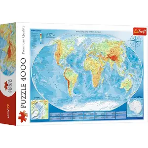 Trefl Large Physical Map of the World Jigsaw Puzzle 4000 Pieces