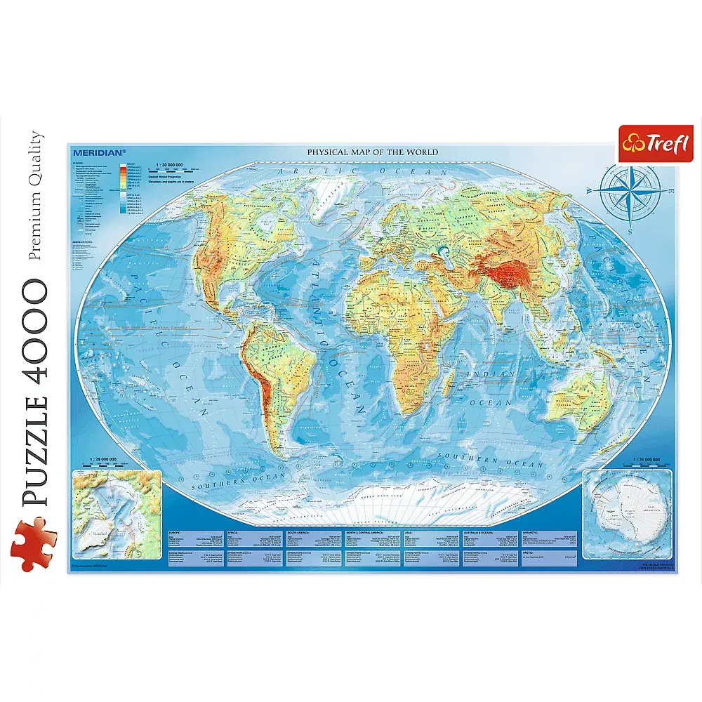 Trefl Large Physical Map of the World 4000 Piece Puzzle Photo 2