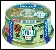 Maxell DVD+R 8x spindle — 4.7 GB recordable DVDs, 50-pack, 120 mm