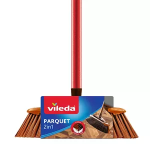 Indoor sweeping brush VILEDA model 136082 with soft/hard plastic bristles and handle, bronze