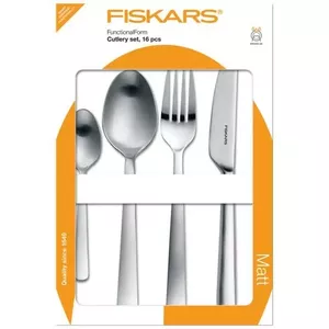 Cutlery set Fiskars 1002958 — 16-piece stainless steel set, matt finish