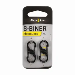 Nite Ize S-Biner MicroLock Stainless Steel Carabiner, 2-Pack