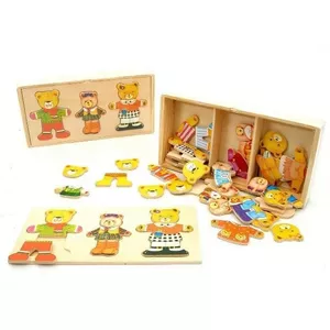 Wooden puzzle, Bear with baby