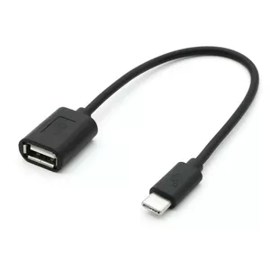 Kabeļa OTG USB AF - USB C 15cm melns