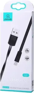 USB Lightning flat cable usams SJ199IP01 — 1.2 m, black