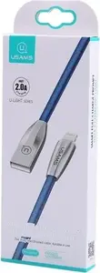 Braided Lightning USB Cable usams 1.2 m — blue