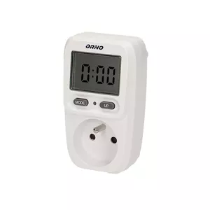 Wattmeter ORNO OR-WAT-419 with built-in LCD display, power 200–276 W, panel buttons, dimensions 63×75×107 mm