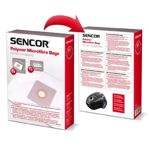 Фильтр для цилиндрического пылесоса SENCOR SVC 7CA (SEVEN) — белый, упаковка 6 шт., в комплекте 5 мешков для пыли