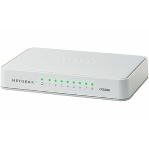 Netgear GS208 Gigabit Ethernet (10/100/1000) Balts