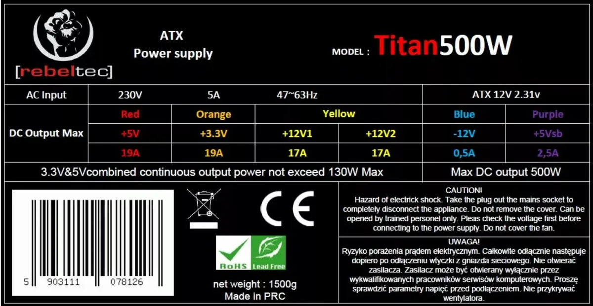 Блок питания ATX 700W TITAN Photo 7