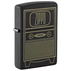 Lighter Zippo 48619 by Zippo with Vintage TV design, refillable windproof metal lighter