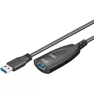 USB A to USB A cable GOOBAY 5 m — USB 3.2 Gen 1 (5 Gbit/s), black