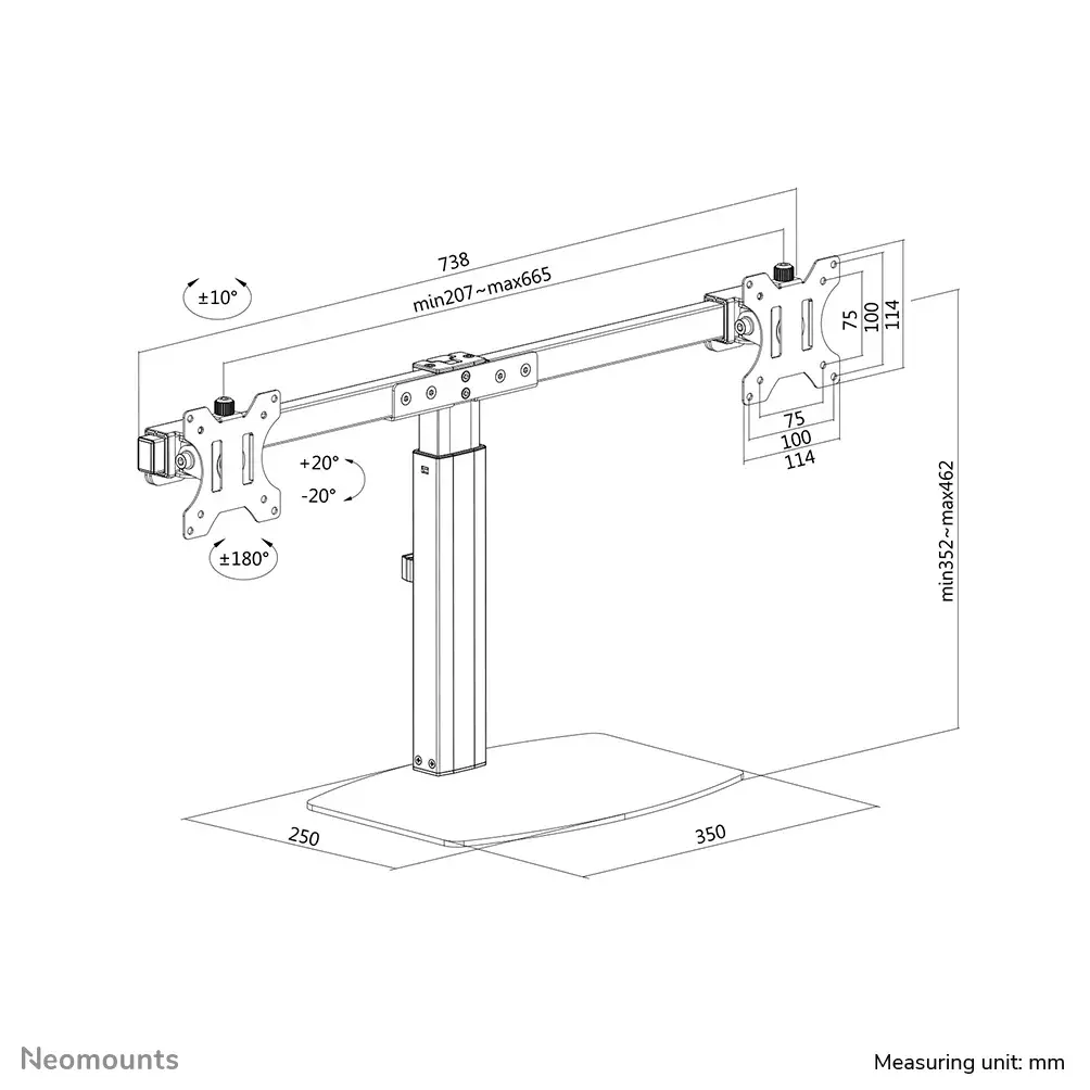 Monitoru galda stiprinājums Neomounts FPMA-D865DBLACK Photo 14