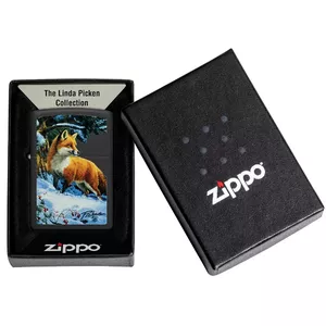 Zippo lighter Zippo 48596 Fox in Snow — windproof metal refillable lighter with engraved fox design