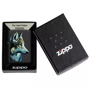 Lighter Zippo 48598 — Zippo Wolf Head design, brass finish, refillable windproof petrol lighter