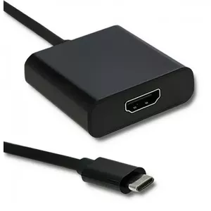 USB graphics adapter QOLTEC 50375, compact black adapter for external display connection