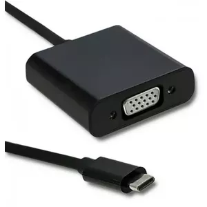 USB graphics adapter QOLTEC 50376 — black, compact 45×45 mm