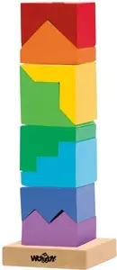 Stacking Block Tower wooden toy Woodyland ZW-91102 — multicolored stacking and balancing set