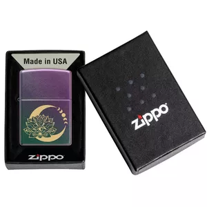 Lighter Zippo 48587 Lotus Moon design by Zippo, windproof refillable metal lighter