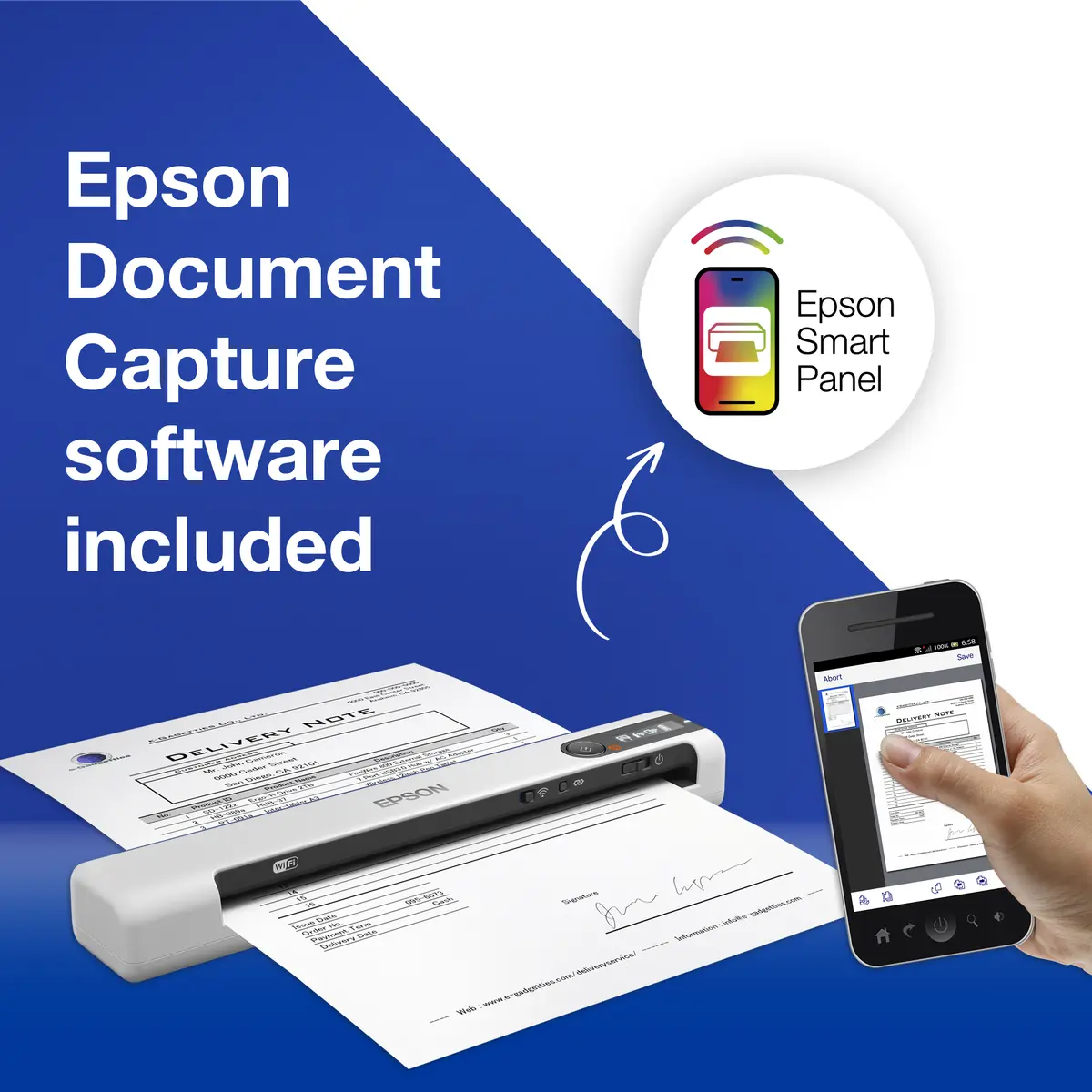 Epson WorkForce DS-70 Mobile Document Scanner Photo 3