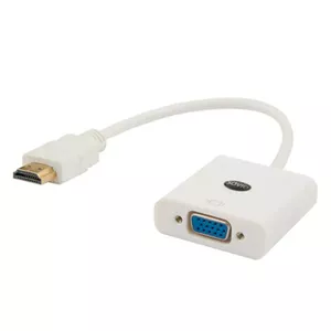 Адаптер видеокабель SAVIO CL-27/B HDMI Type A (m) — VGA D-Sub (f), 0,1 м, белый, до 1920×1200