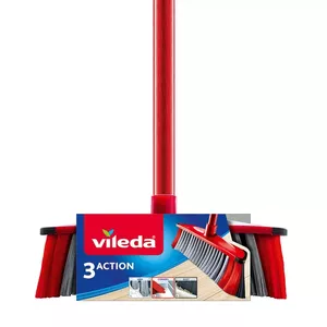 Broom VILEDA Indoor hard bristle, technopolymer, 1300 mm handle, 280×60 mm head
