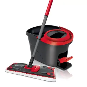 Mopping system bucket VILEDA 140827 – black fiber, wet cleaning, telescopic handle 130 cm, 35 cm grip, for laminate/tiles/wood