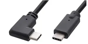MicroConnect USB3.1CC1RA USB Cable USB-C to USB-C 1 m USB 3.2 Gen 2 10Gbps 60W Angled Black