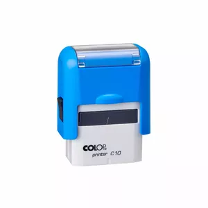 Самонапечатывающаяся печать COLOP Printer C10 с синим корпусом и синим штемпельным ковриком