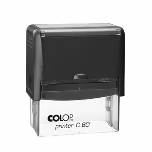 Самонабивающаяся печать COLOP Printer C60 — черный корпус, синяя сменная подушка