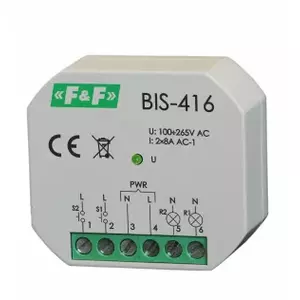 Bistable Relay FF BIS-416 flush-mount, two independent control circuits