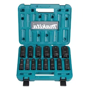 Impact socket set Makita E-16586 14 heads Black Green