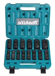 Impact socket set Makita E-16586 14 heads Black Green
