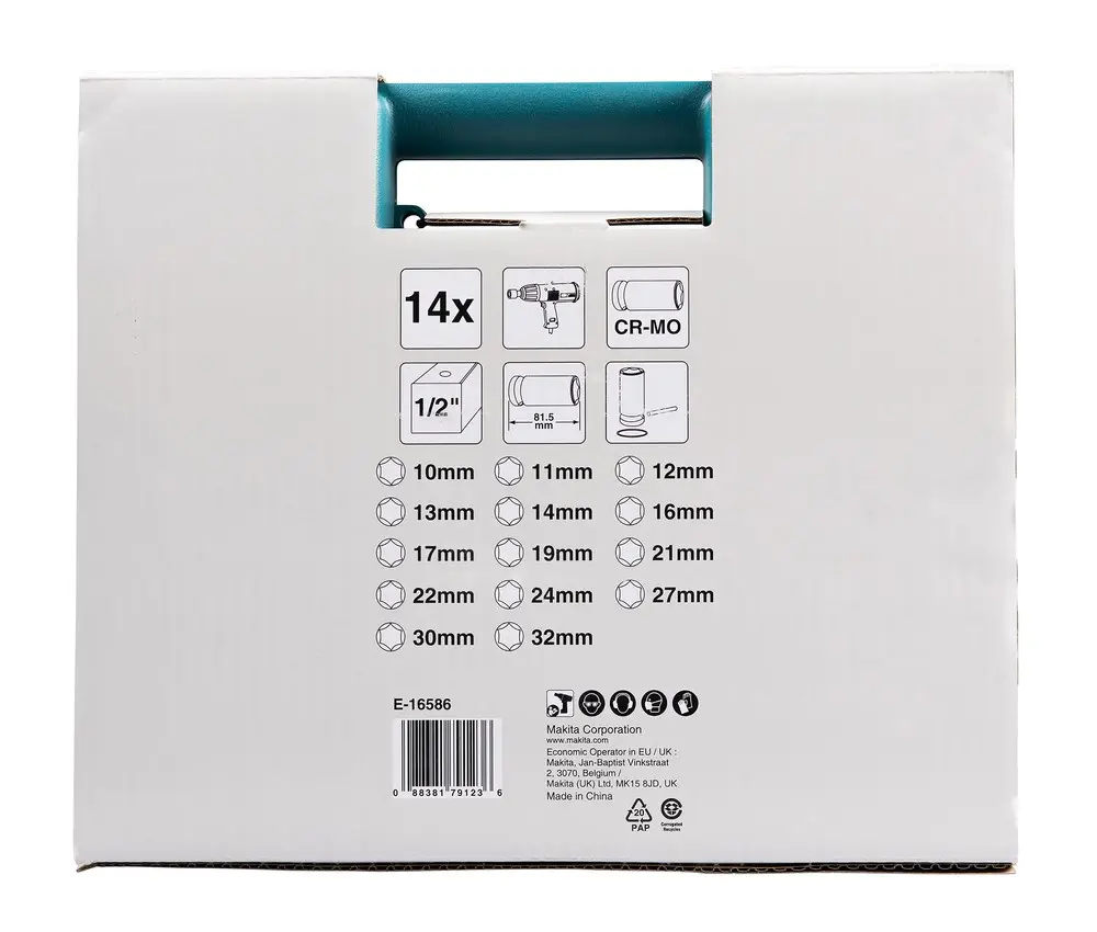 Impact socket set Makita E-16586 Photo 10