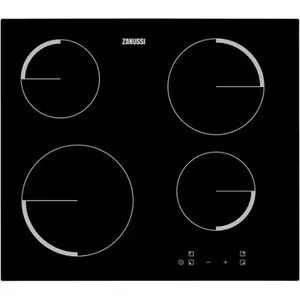 Iebūvējamā keramikas plīts Zanussi ZEV 6240 FBA — 4 zonu, 6400 W, skārienvadība, melna, 590×520×50 mm