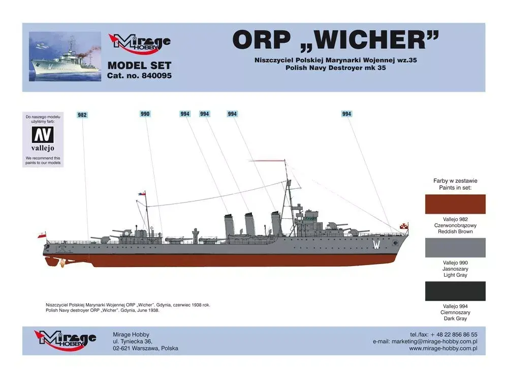 Mirage ORP Wicher wz.35 mērogs 1:350 Photo 5