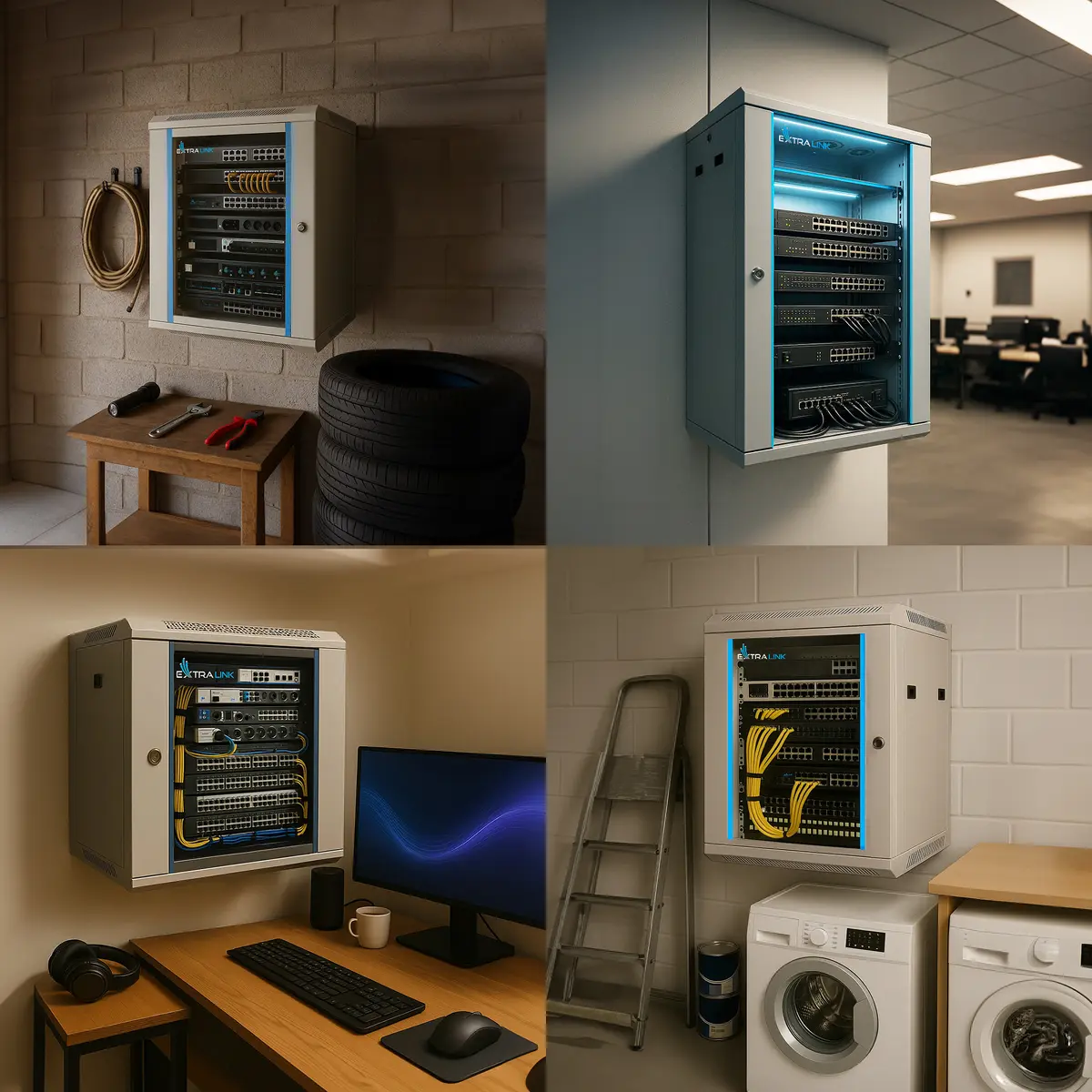 Extralink Wall Mounted Rack Cabinet 6U 600x450 Gray Photo 7